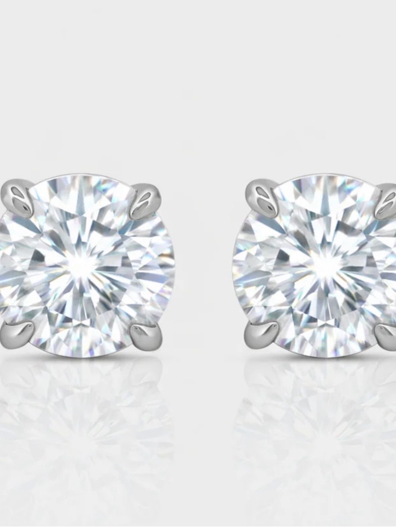 Classic Premium Moissanite Solitaire Stud Earrings